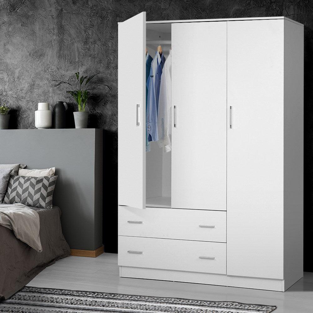 3 Doors Wardrobe Bedroom Closet Storage Cabinet Organiser Armoire 170cm - House Things 