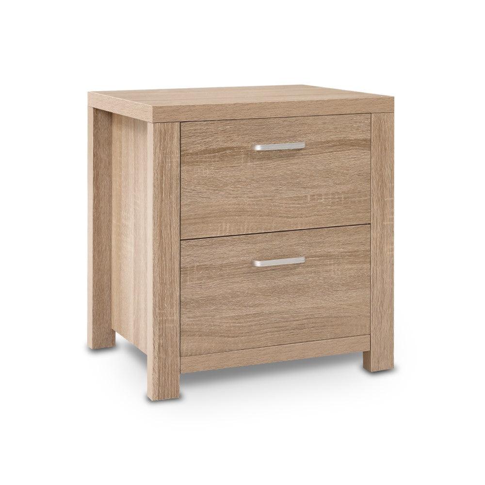 Bedside Table Drawers Beige Wood - House Things Brand > Artiss
