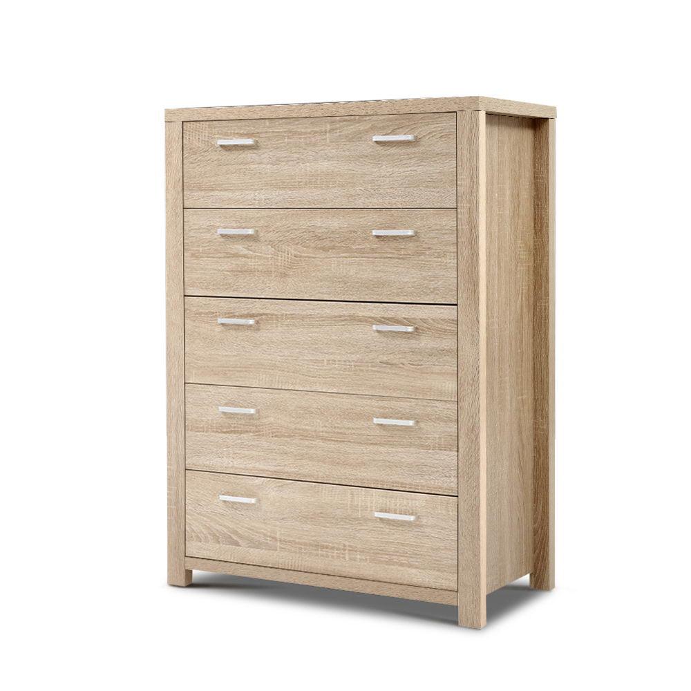 5 Chest of Drawers Tallboy Dresser Table Bedroom Storage Cabinet - House Things 