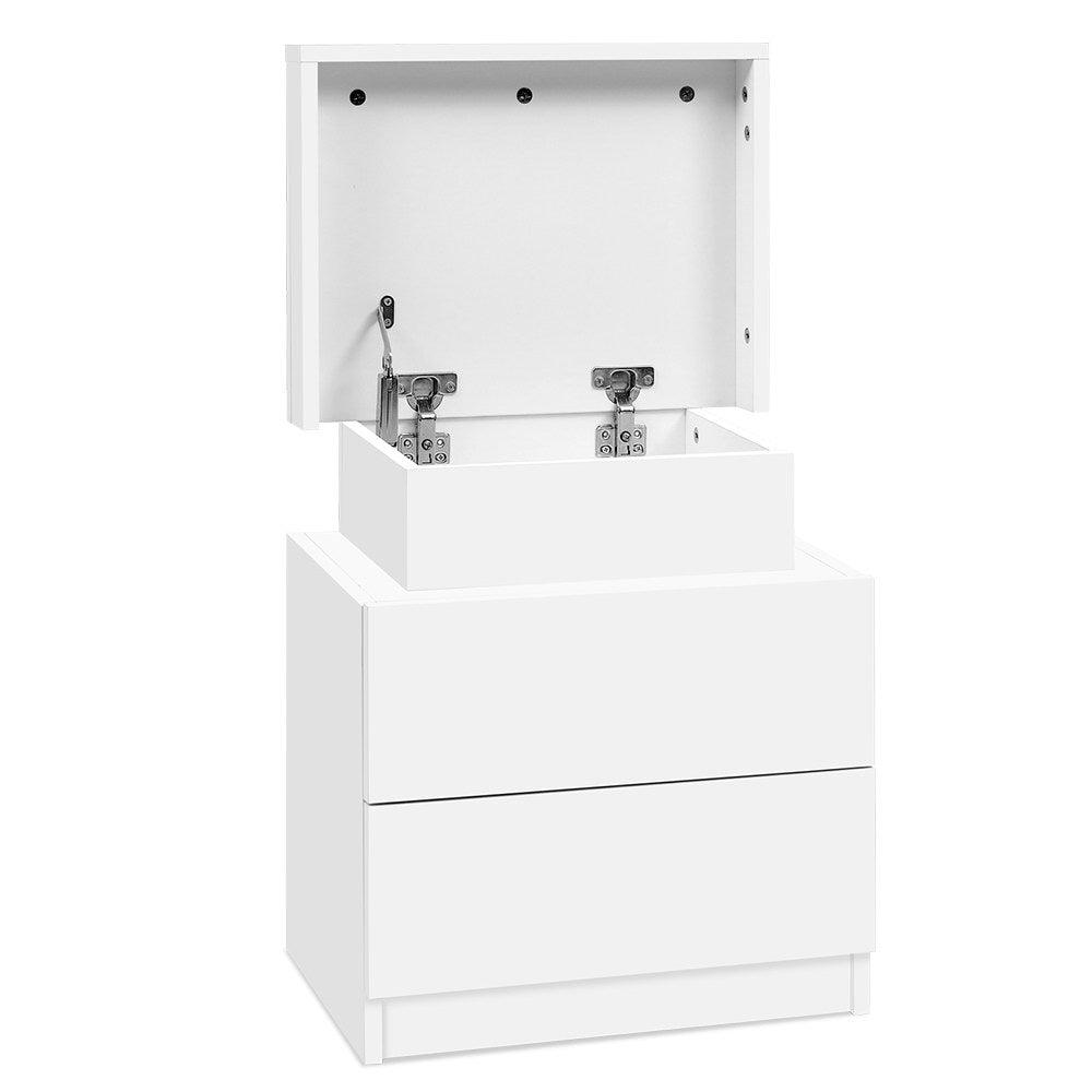 Bedside Tables 2 Drawers White - House Things Brand > Artiss
