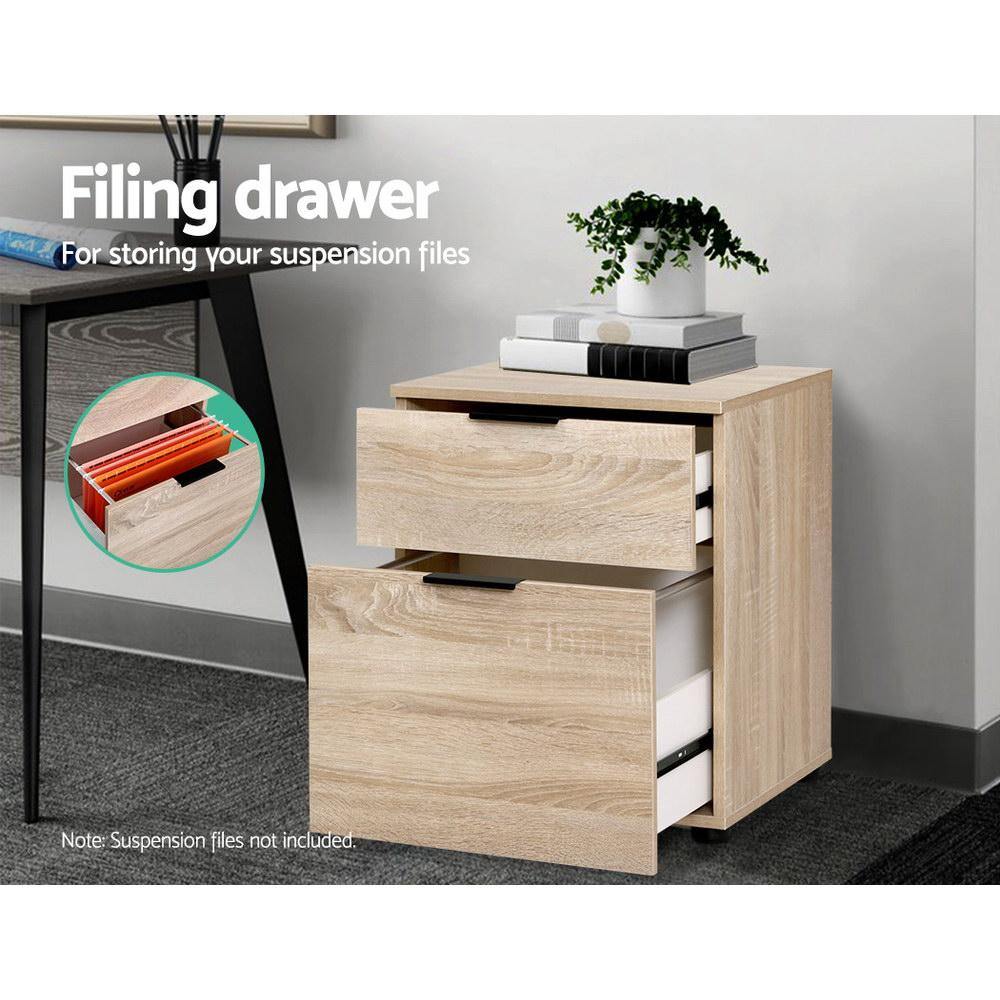 2 Drawer Filing Cabinet Wood File Home - House Things Furniture > Office