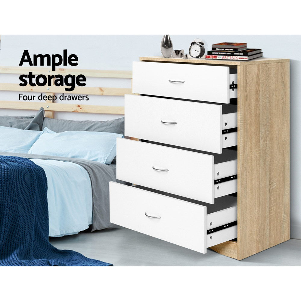 Tallboy Dresser Table Bedroom Storage White Wood Cabinet - House Things Furniture > Living Room