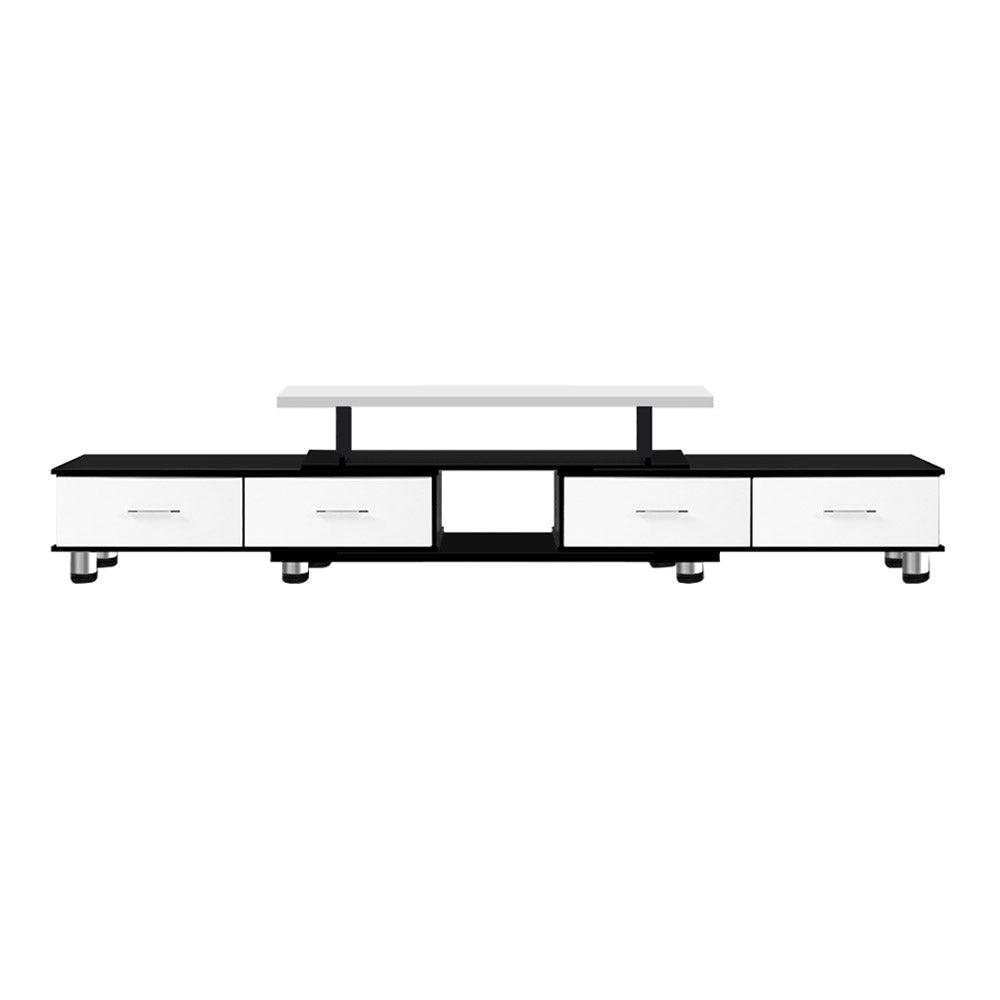 Artiss TV Cabinet Entertainment Unit Stand Wooden 160CM To 220CM Storage Drawers Black White - House Things Furniture > Living Room