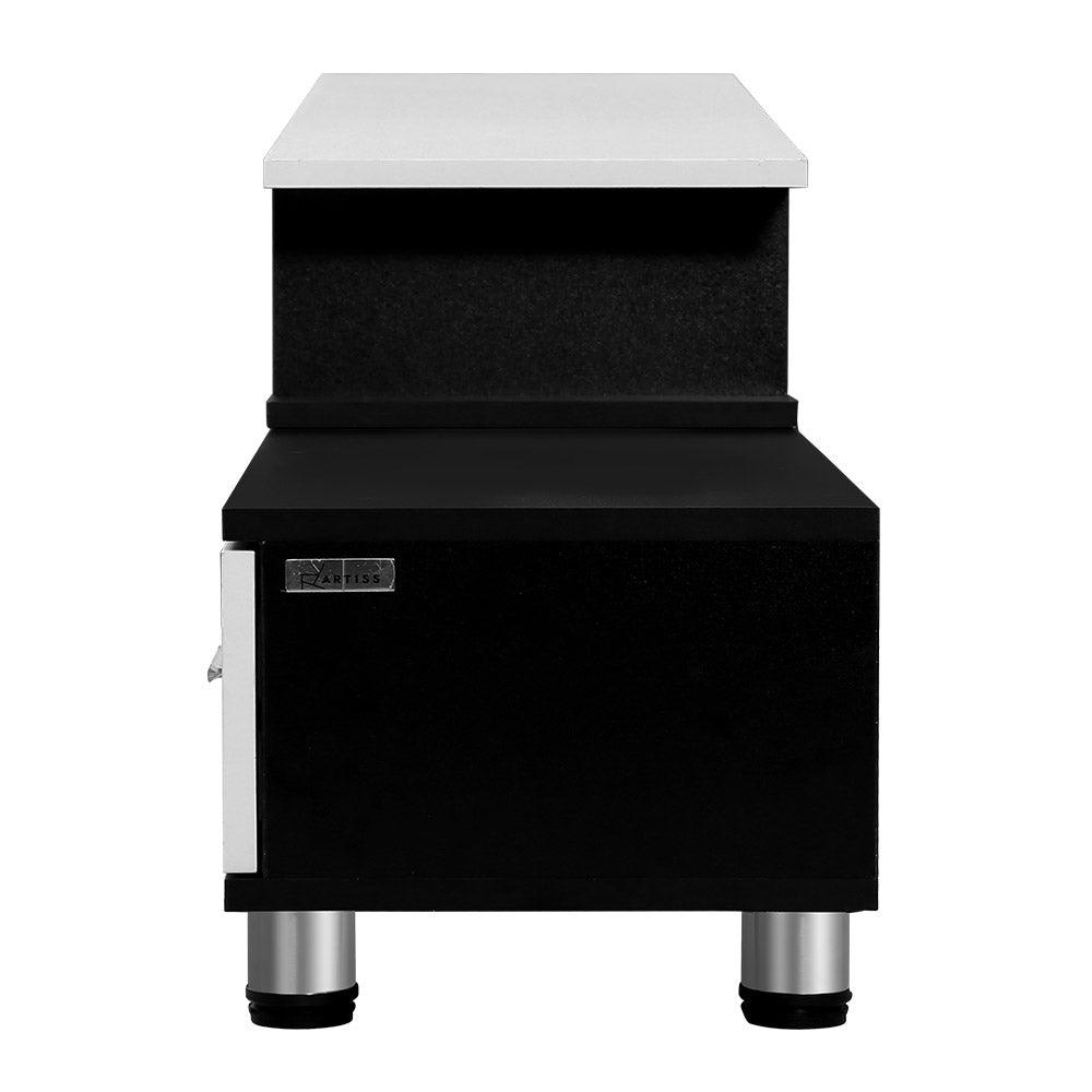 Artiss TV Cabinet Entertainment Unit Stand Wooden 160CM To 220CM Storage Drawers Black White - House Things Furniture > Living Room