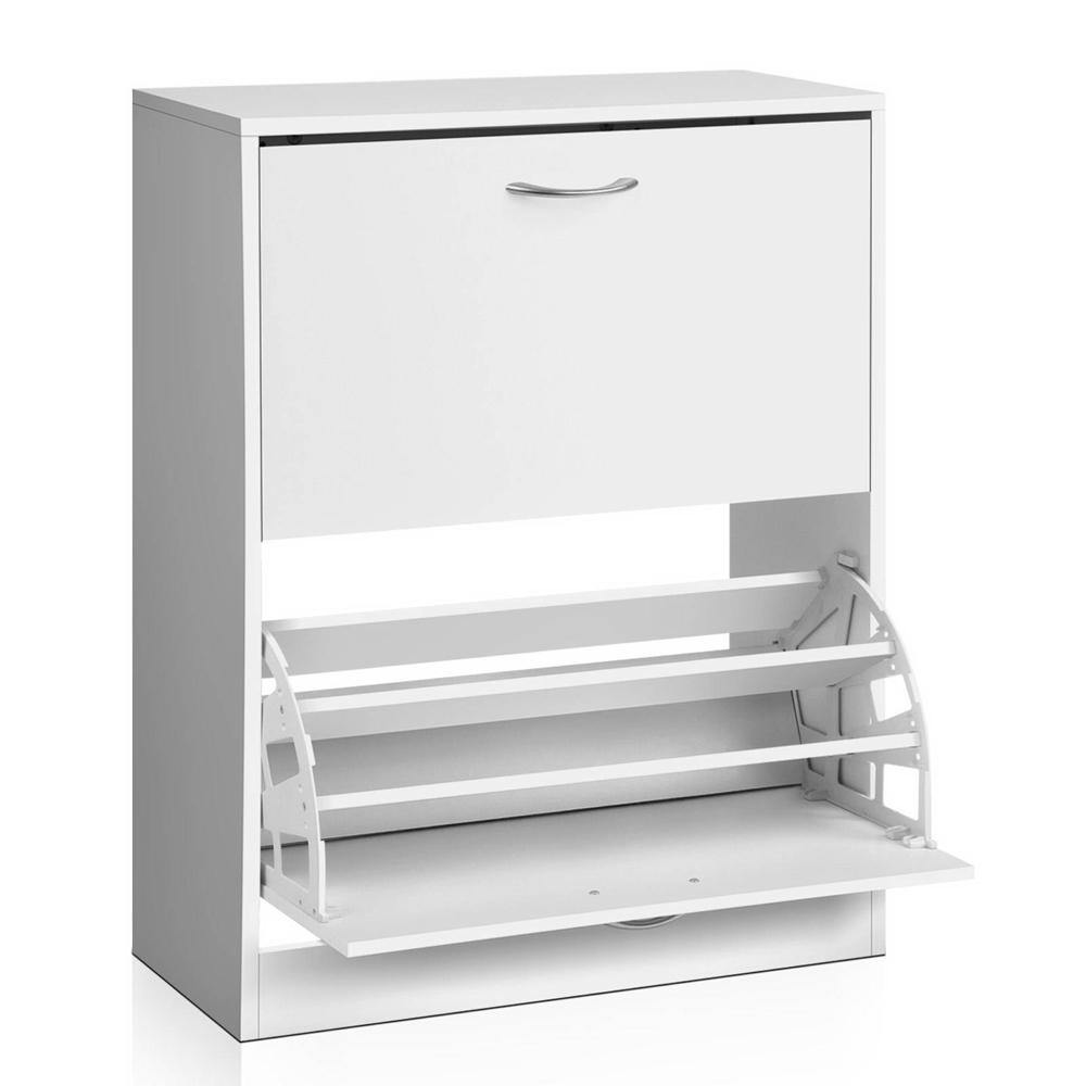 2 Door Shoe Cabinet - White - House Things Home & Garden > Storage