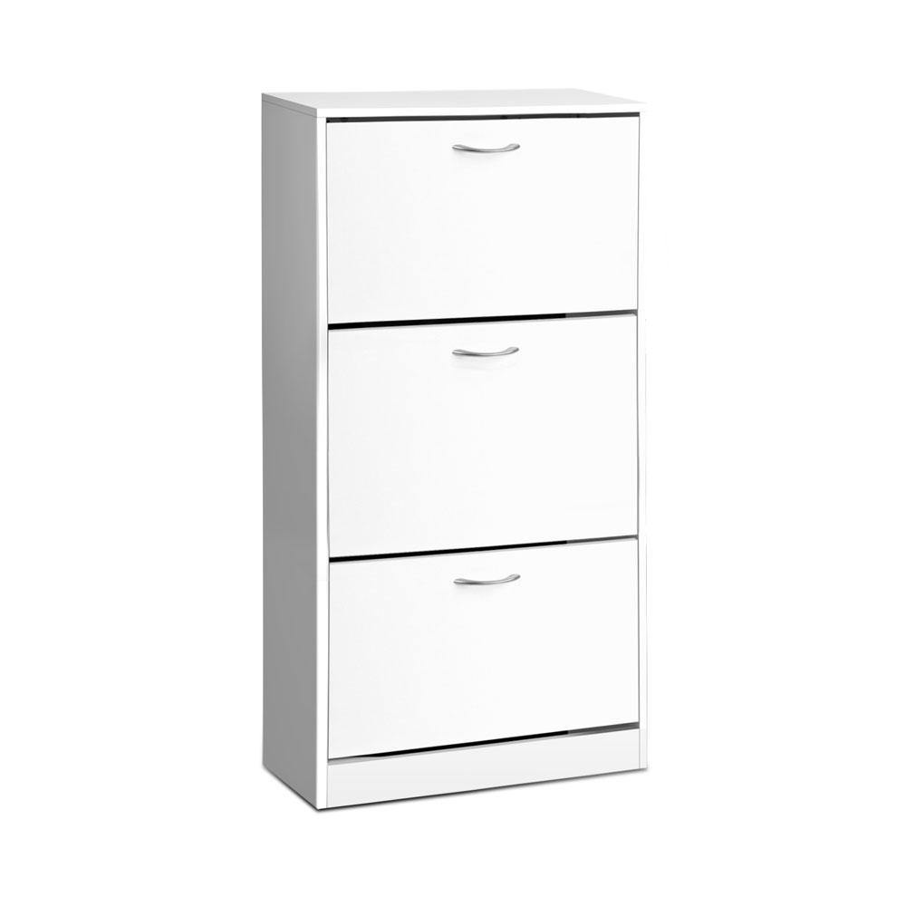 3 Tier Shoe Cabinet - White - House Things Home & Garden > Storage