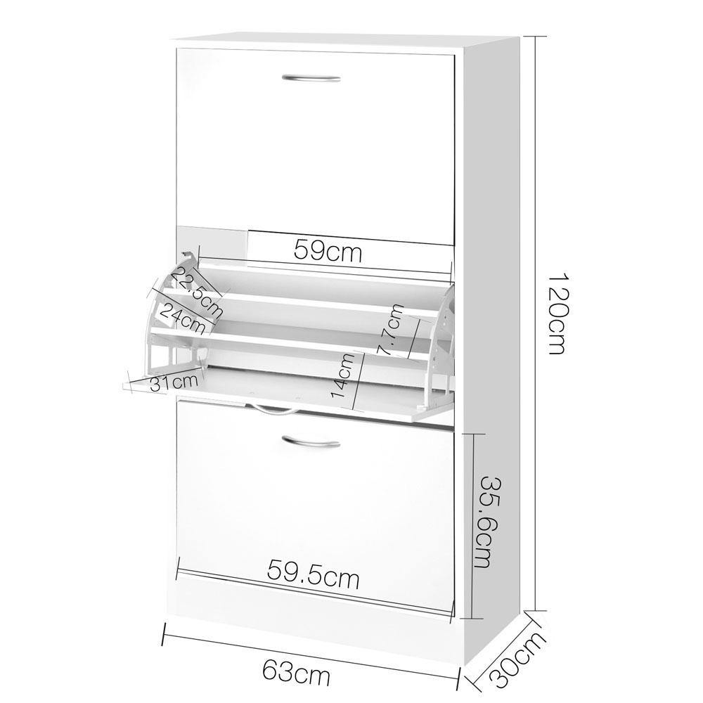 3 Tier Shoe Cabinet - White - House Things Home & Garden > Storage