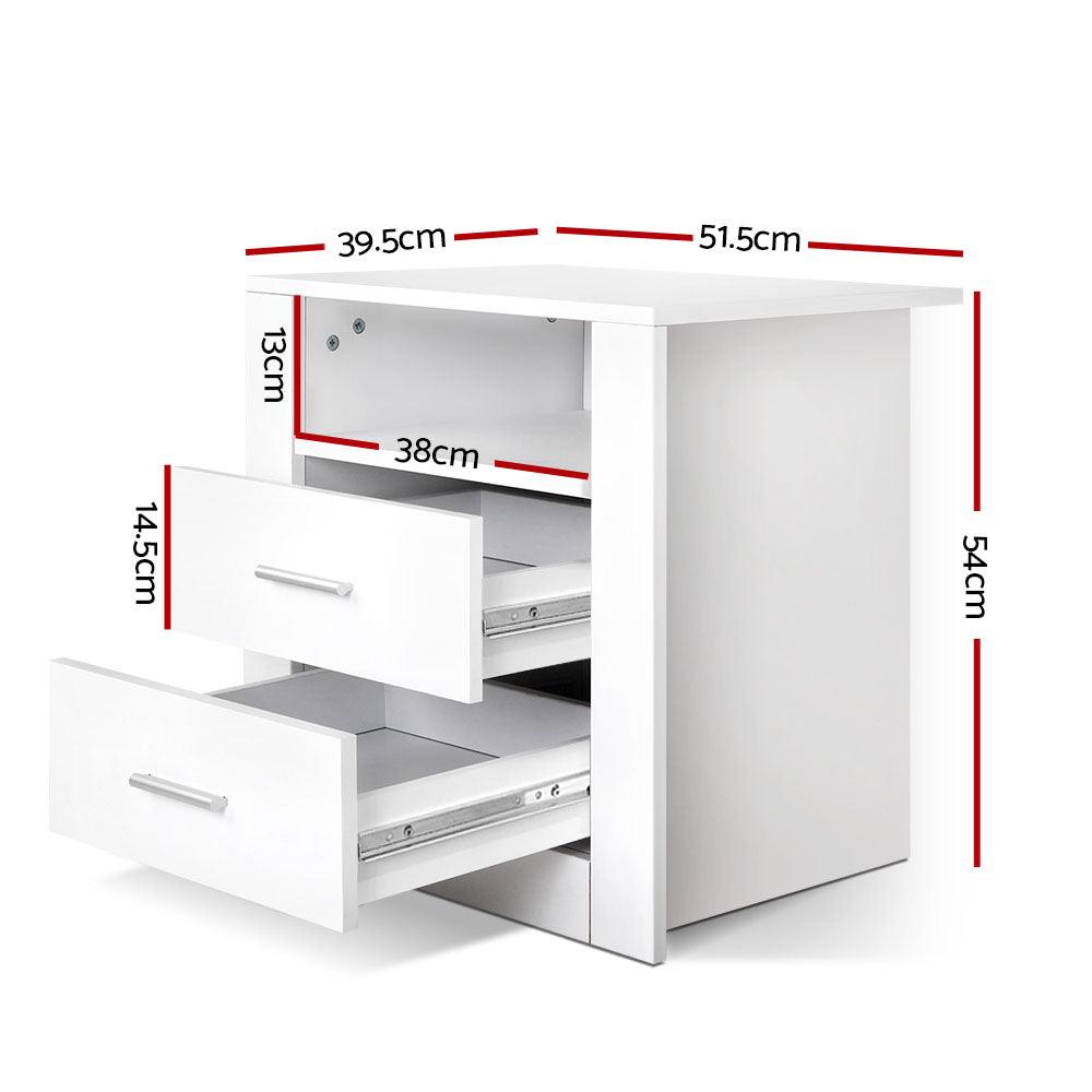 Bedside Tables Drawers Storage Cabinet Drawers Side Table White - House Things Furniture > Living Room