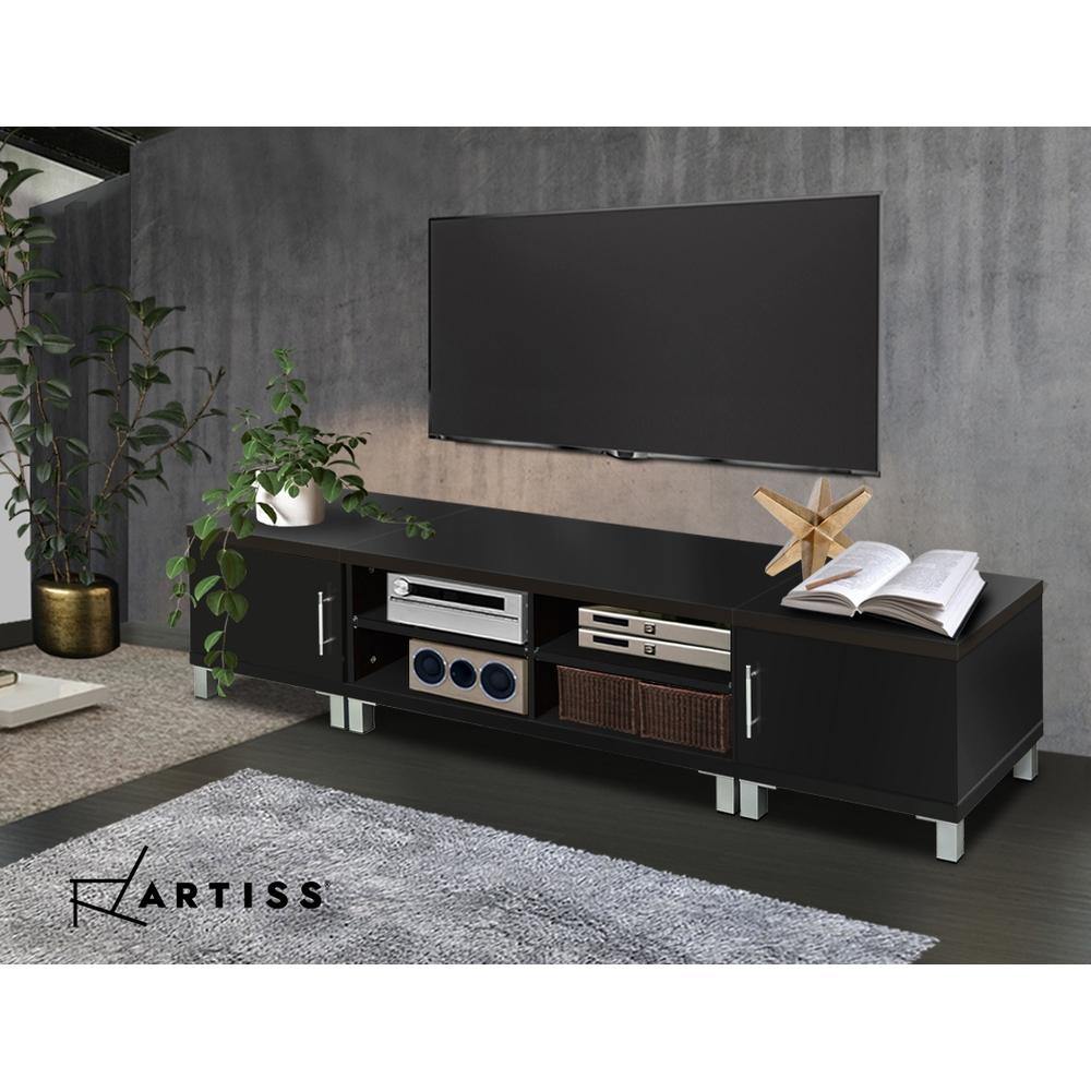 Entertainment Unit with Cabinets - Black - House Things Furniture > Living Room