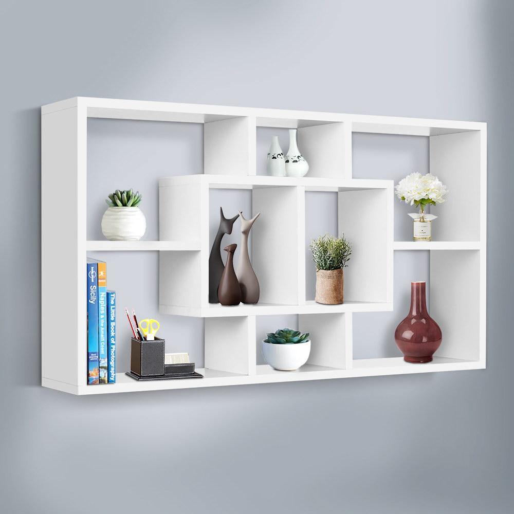 Artiss Floating Wall Shelf DIY Mount Storage Bookshelf Display Rack White - House Things Furniture > Office
