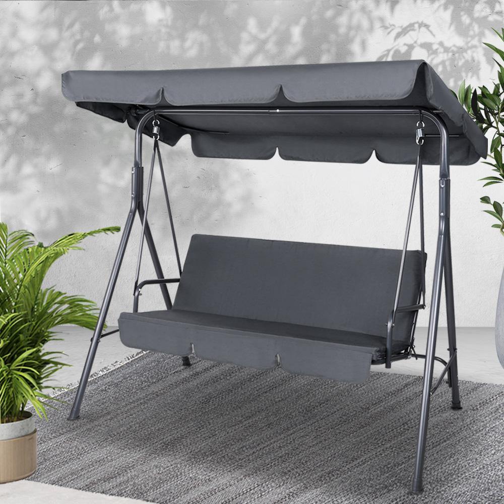 Swing Chair with Canopy - Grey - House Things Furniture > Outdoor
