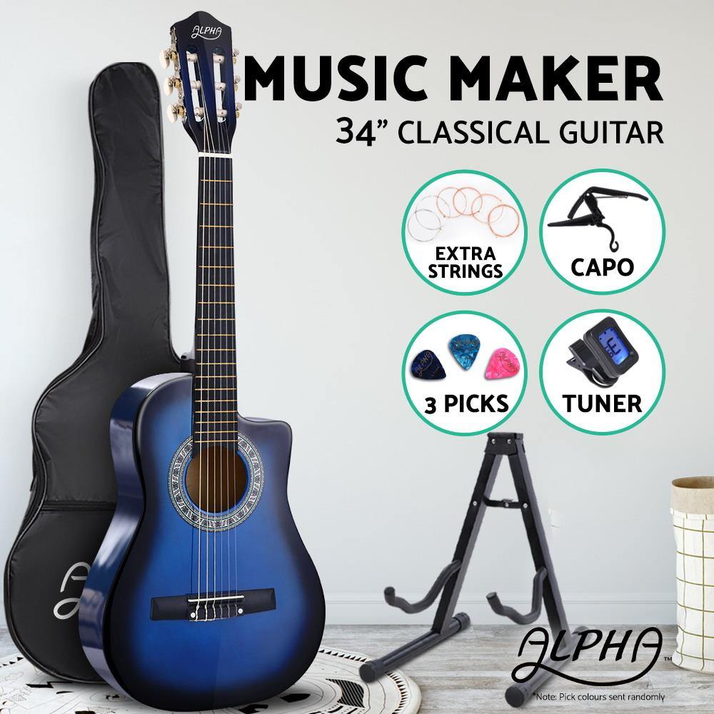 Kids 1/2 Size Classical Guitar Acoustic Cutaway Blue - House Things Audio & Video > Musical Instrument & Accessories