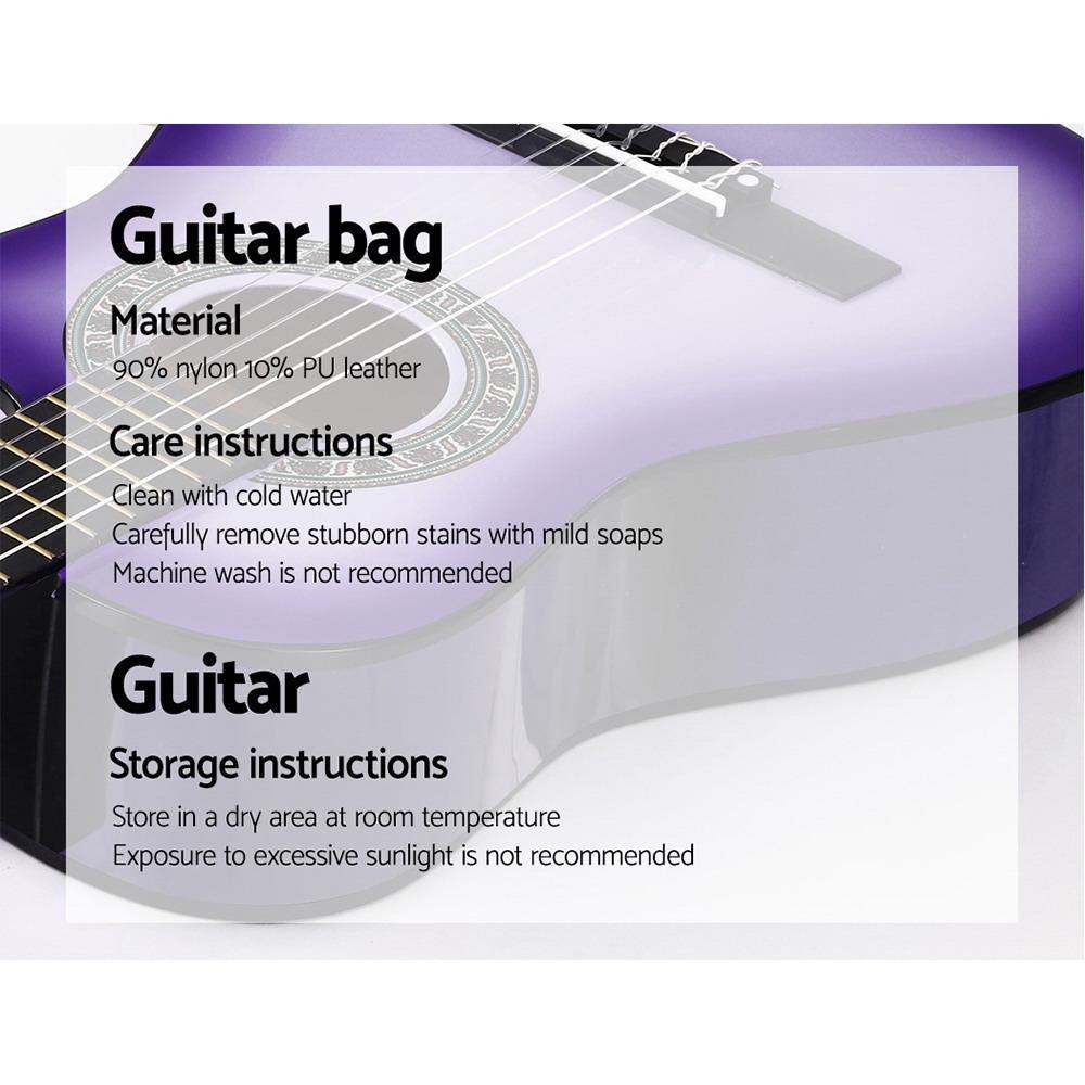 Kids 1/2 Size Guitar Classical Cutaway Purple with Capo Tuner - House Things Audio & Video > Musical Instrument & Accessories
