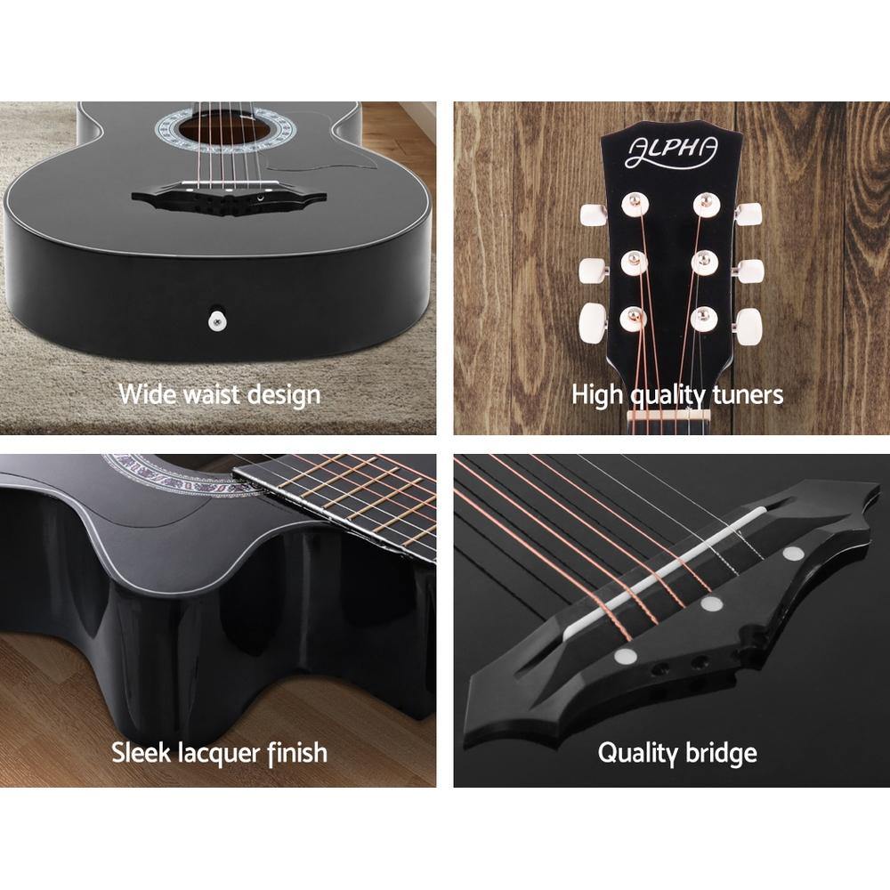 38 Inch Acoustic Guitar Black - House Things Audio & Video > Musical Instrument & Accessories