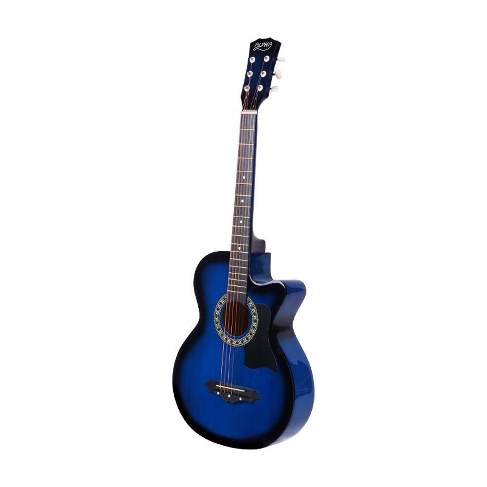 38 Inch Wooden Acoustic Guitar with Accessories set Blue - House Things Audio & Video > Musical Instrument & Accessories