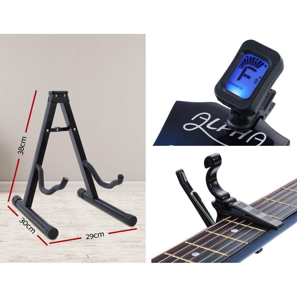 38 Inch Wooden Acoustic Guitar with Accessories set Blue - House Things Audio & Video > Musical Instrument & Accessories