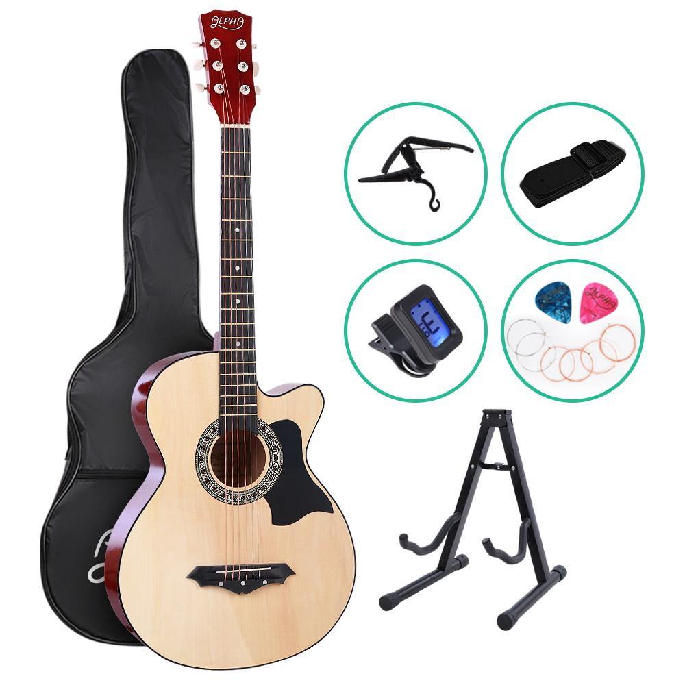 38" Acoustic Guitar with Accessories set Natural Wood - House Things Audio & Video > Musical Instrument & Accessories