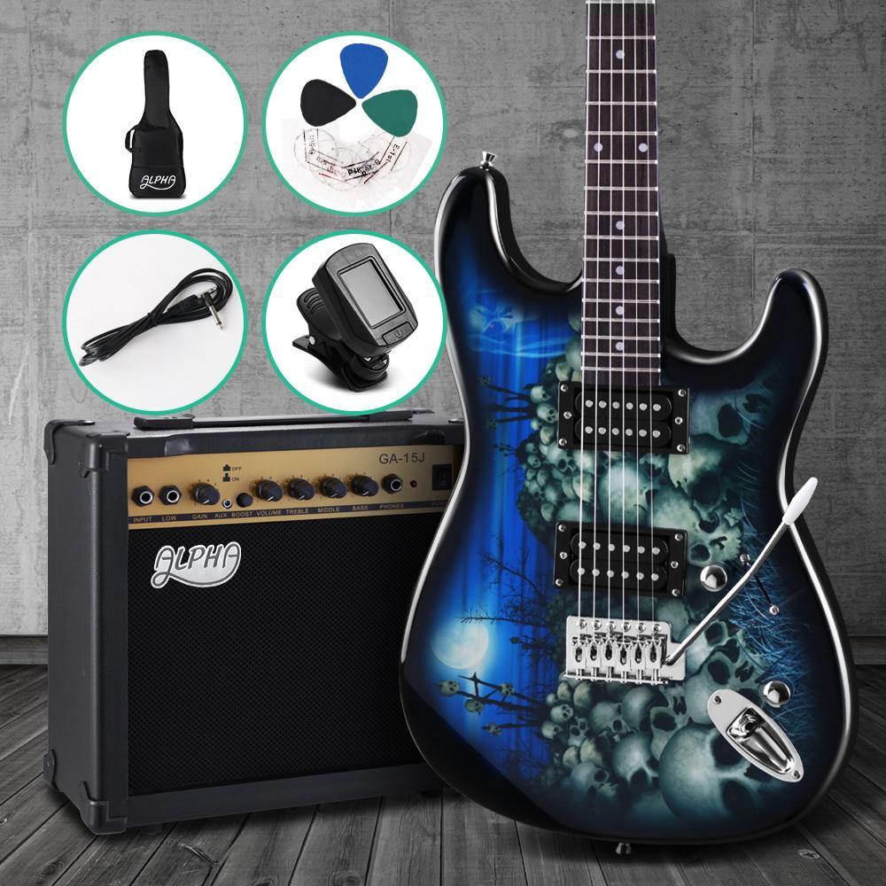 Blue Electric Guitar & Amplifier with Carry Bag - House Things Audio & Video > Musical Instrument & Accessories