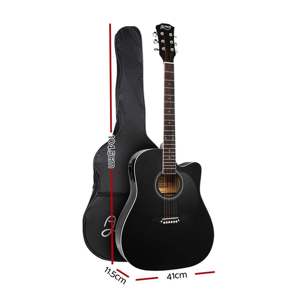 41" Electric Acoustic Guitar Full Size EQ Capo Black - House Things Audio & Video > Musical Instrument & Accessories