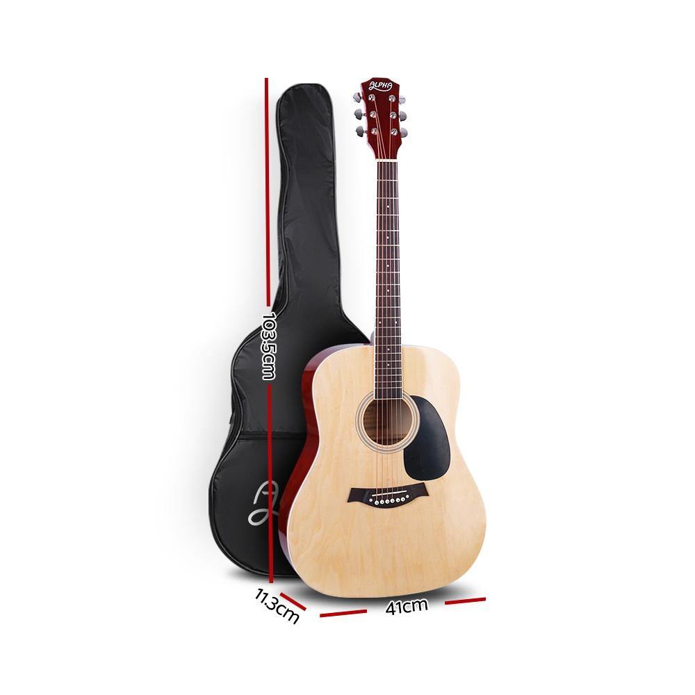 41" Inch Acoustic Guitar with Accessories set Natural Wood - Housethings 