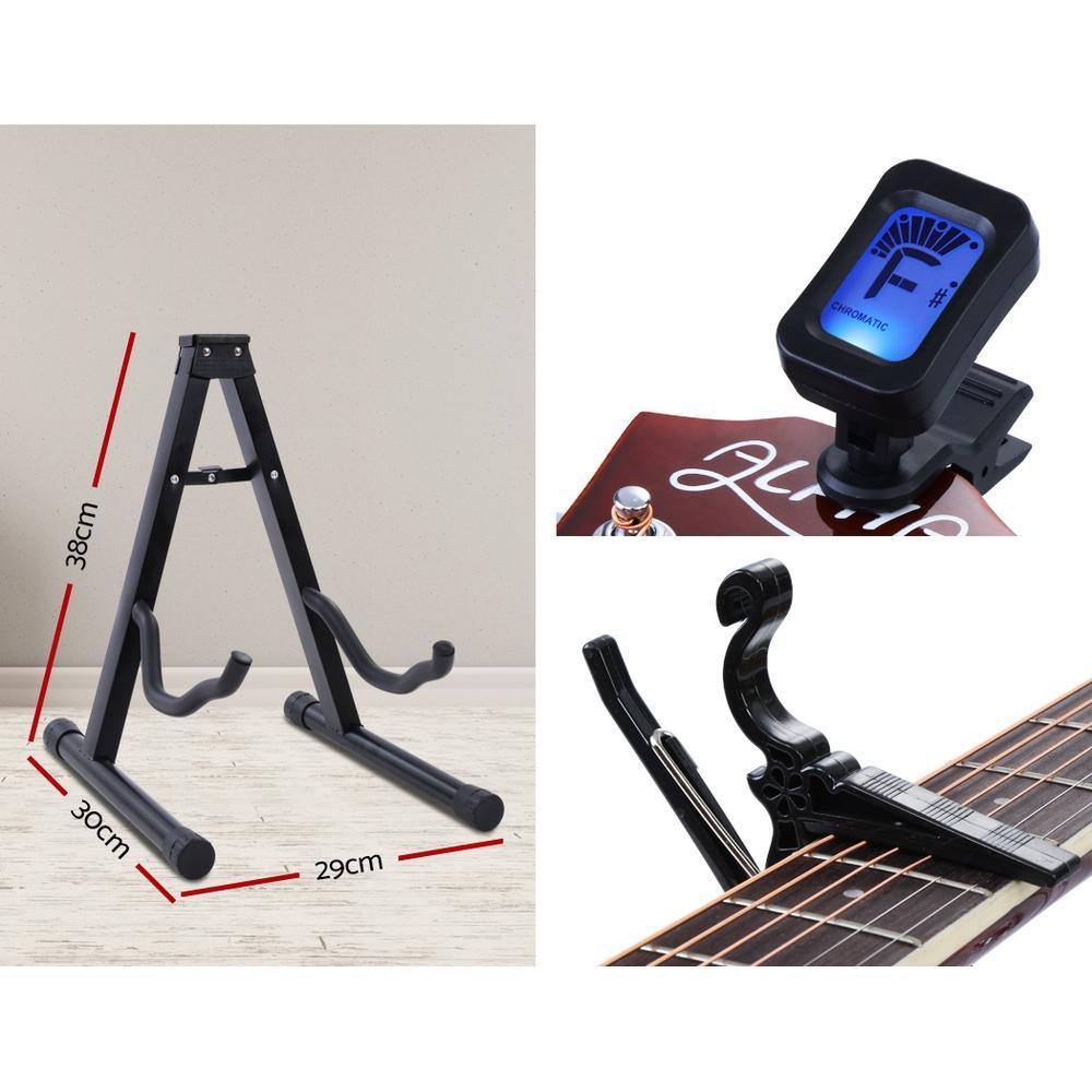 41" Inch Acoustic Guitar with Accessories set Natural Wood - Housethings 