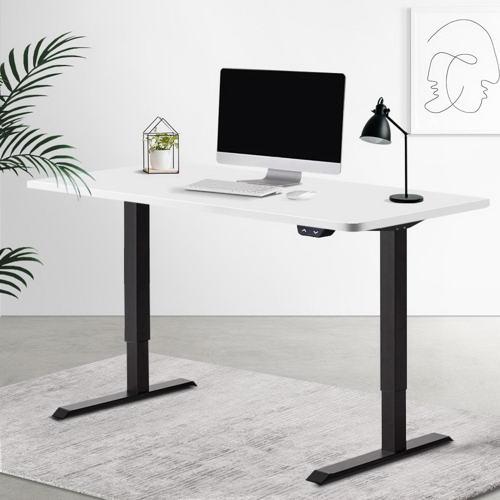 Standing Desk Motorised Black Legs White Desk - House Things Furniture > Office