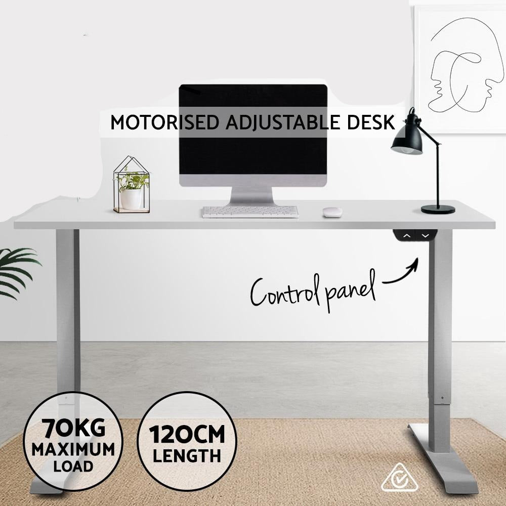 Standing Desk Motorised 120cm White - House Things Furniture > Office