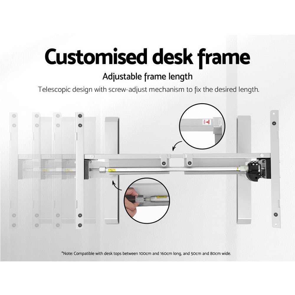 Standing Desk Motorised White Frame - House Things Furniture > Office