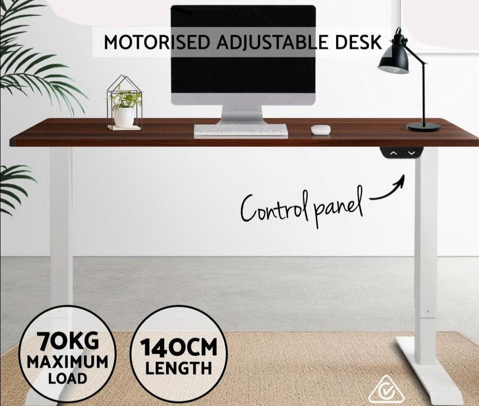 Motorised Standing Desk 140cm Walnut Top - House Things Furniture > Office