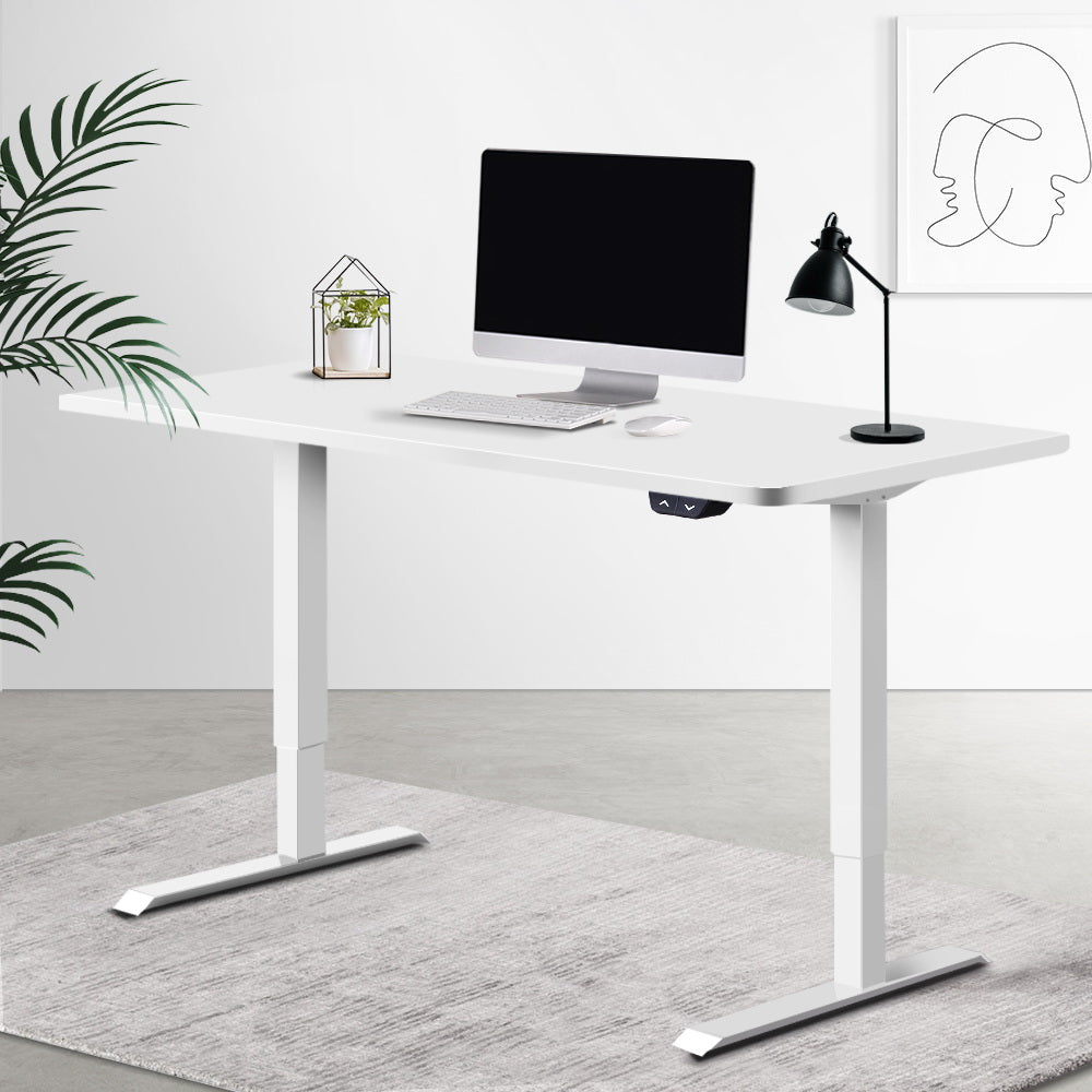 Motorised Adjustable Standing Desk 120cm White - House Things Furniture > Office