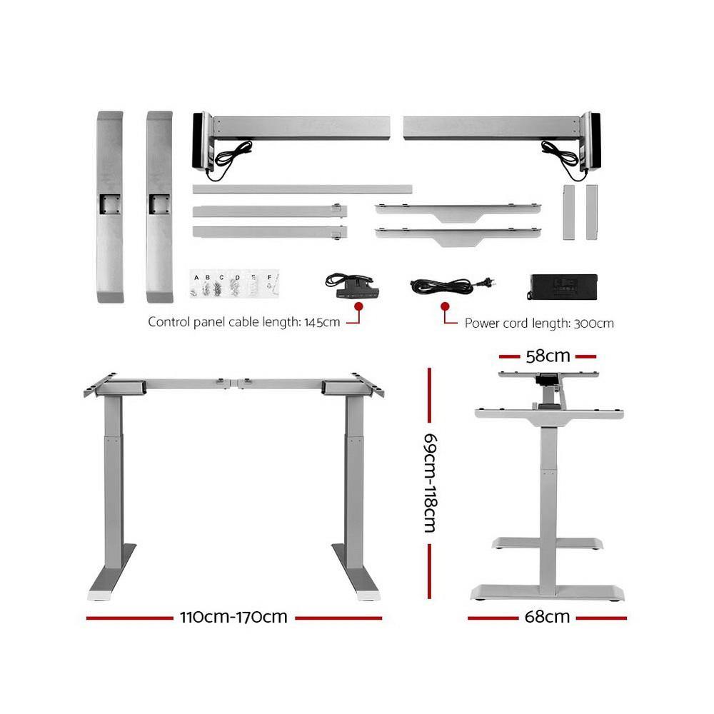Motorised Standing Desk Adjustable Dual Motors 140cm - House Things Furniture > Office