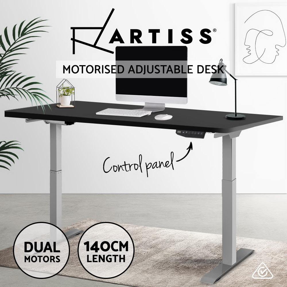 Motorised Standing Desk Adjustable Dual Motors 140cm - House Things Furniture > Office