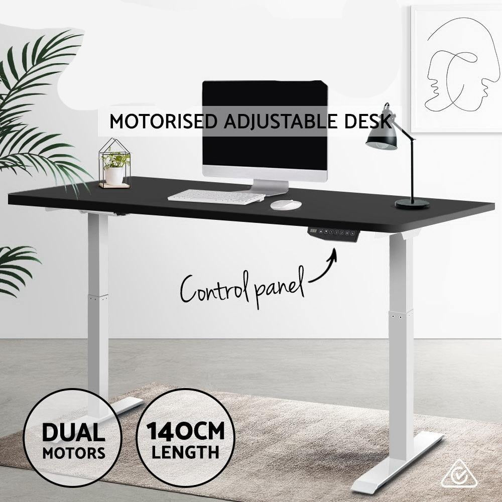 Motorised Sit Stand Adjustable Desk Dual Motors 140cm - House Things Furniture > Office
