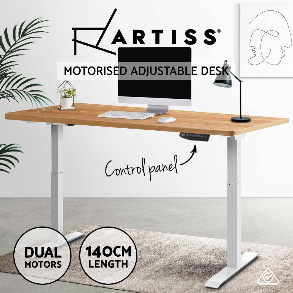Motorised Sit Stand Desk Dual Motors 140cm - House Things Furniture > Office
