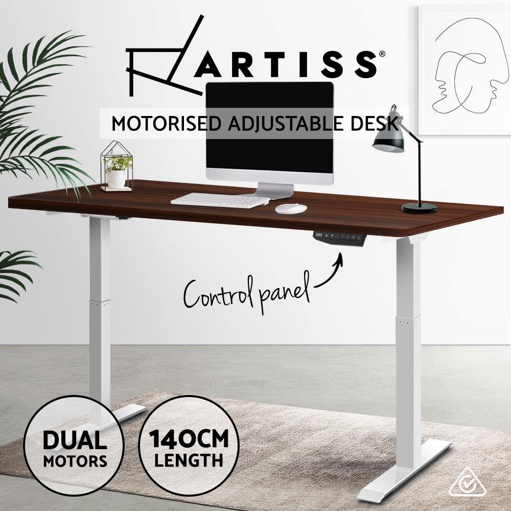 Motorised Sit Stand Desk Height Adjustable Dual Motors 140cm - House Things Furniture > Office