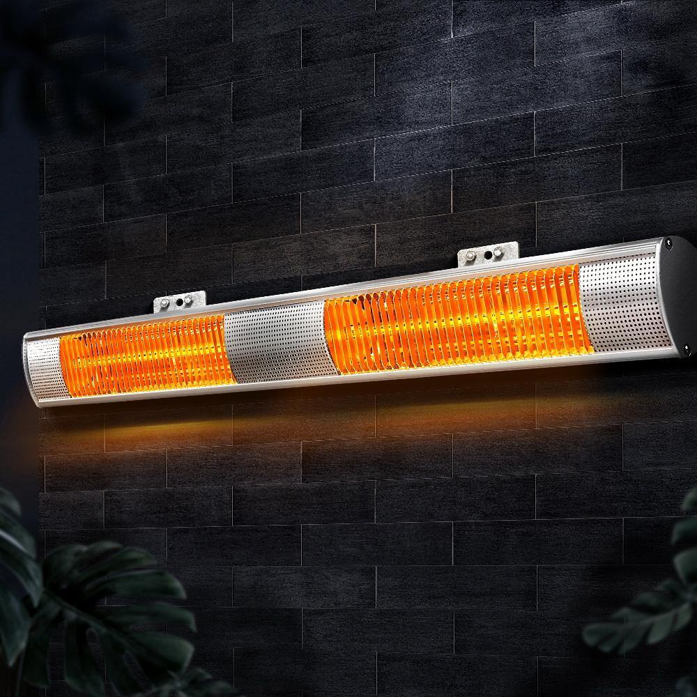 Devanti Electric Infrared Heater Outdoor Radiant Strip Heaters Halogen 3000W - House Things Appliances > Heaters