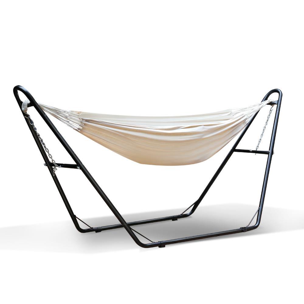 Hammock Bed with Steel Frame Stand - Cream - House Things Home & Garden > Hammocks