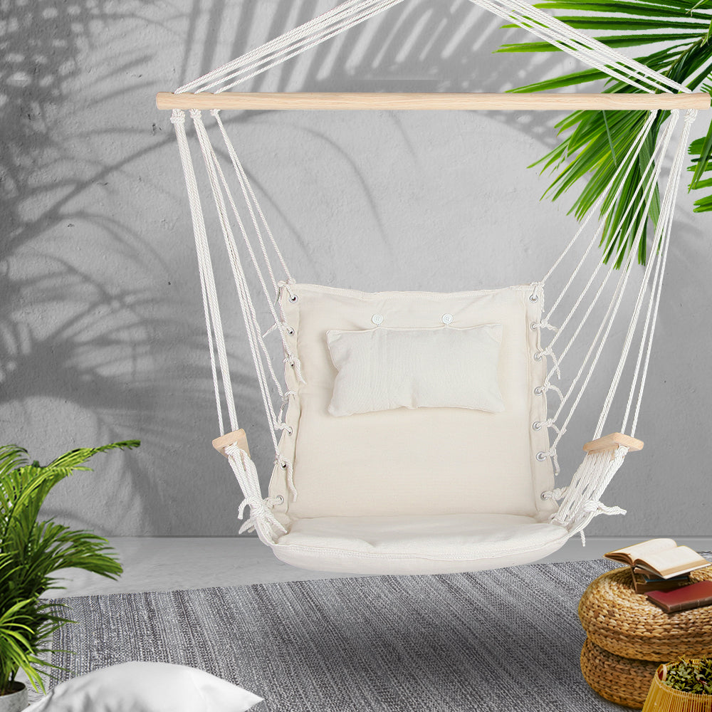 Hammock Hanging Swing Chair - Cream - House Things Home & Garden > Hammocks