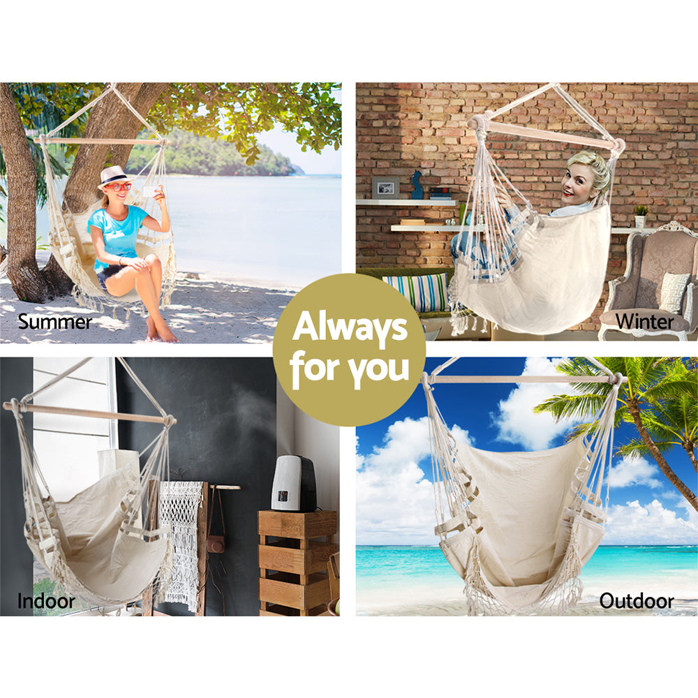 Hammock Swing Chair - Cream - House Things Home & Garden > Hammocks