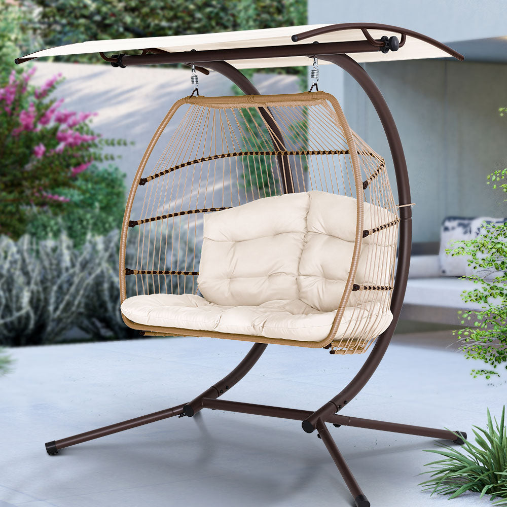 Hanging Swing Chair Egg Hammock Natural Colour - House Things Furniture > Outdoor