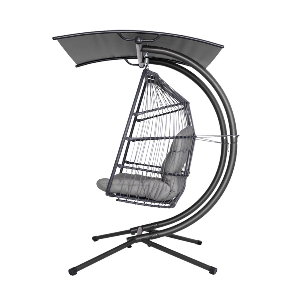 Hanging Swing Chair with Stand Grey - House Things Furniture > Outdoor