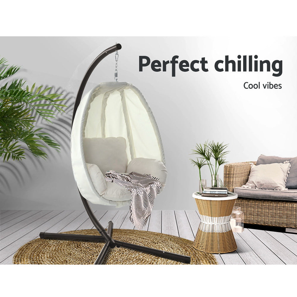 Egg Hammock Porch Hanging Pod Swing Chair with Stand - House Things Furniture > Outdoor
