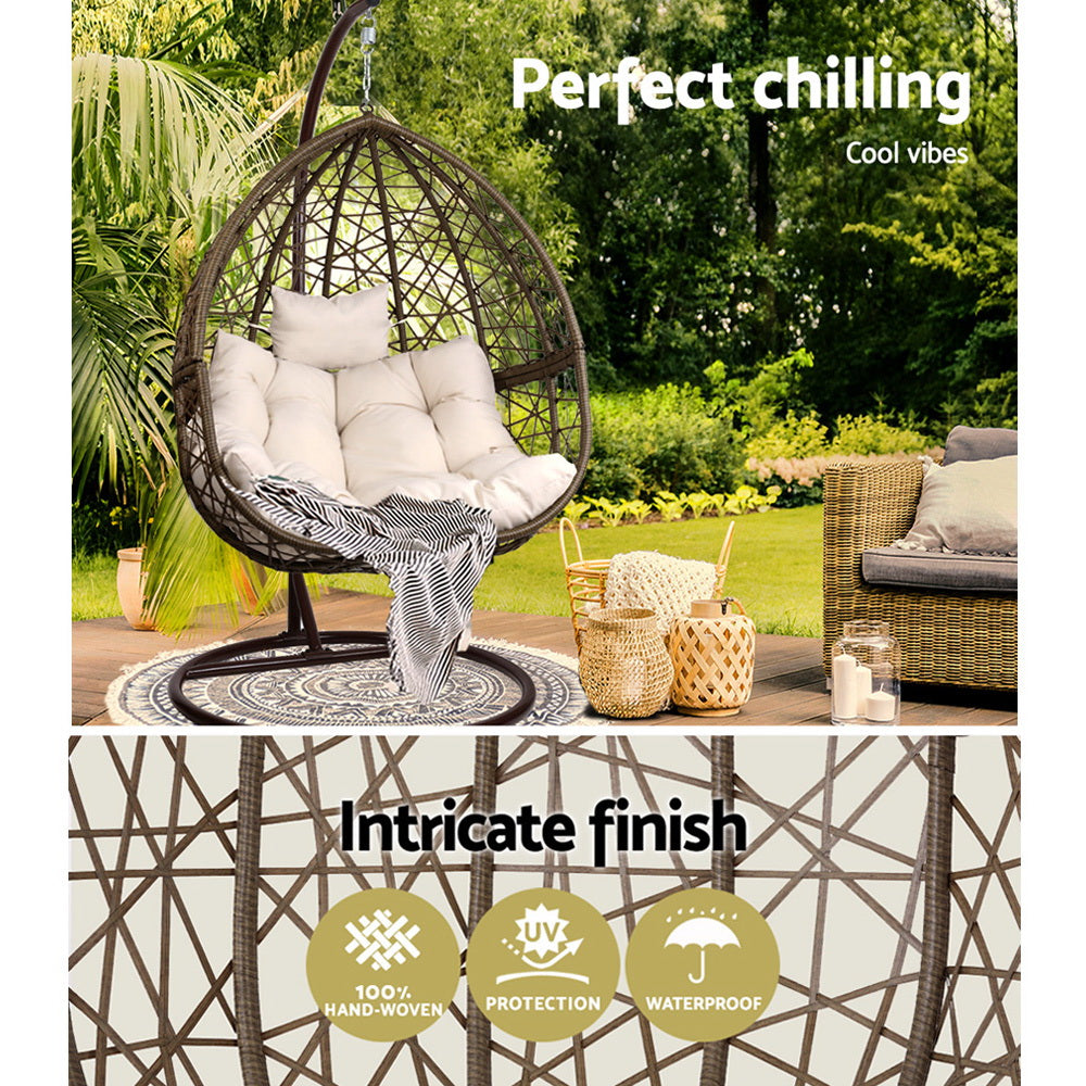 Outdoor Hanging Swing Chair - Brown - House Things Home & Garden > Hammocks