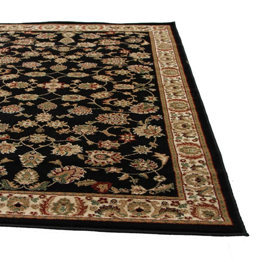 Istanbul Traditional Floral Pattern Runner Rug Black - House Things Istanbul Collection