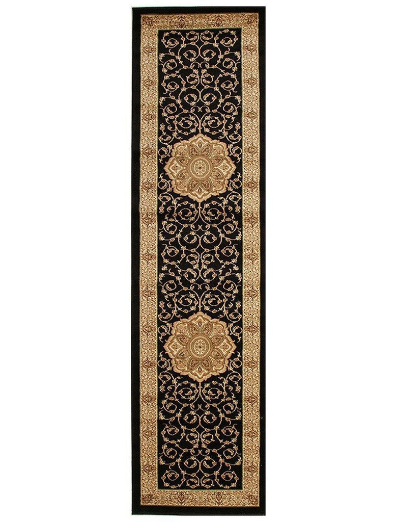 Istanbul Medallion Classic Pattern Runner Rug Black - House Things Istanbul Collection