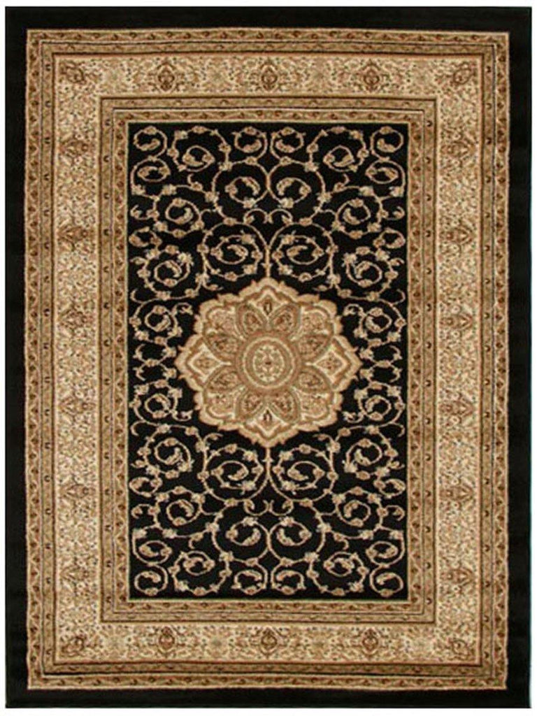 Kukut Collection Classic Pattern Black Rug - House Things Istanbul Collection