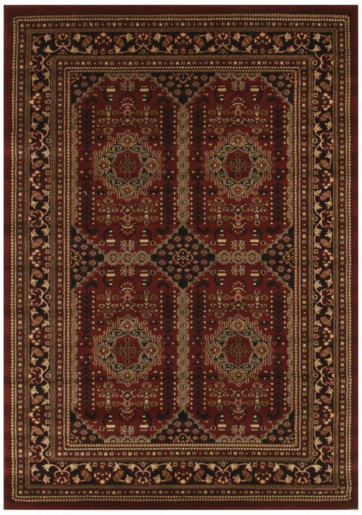 Istanbul Collection Traditional Afghan Design Burgundy Red Rug - House Things Istanbul Collection