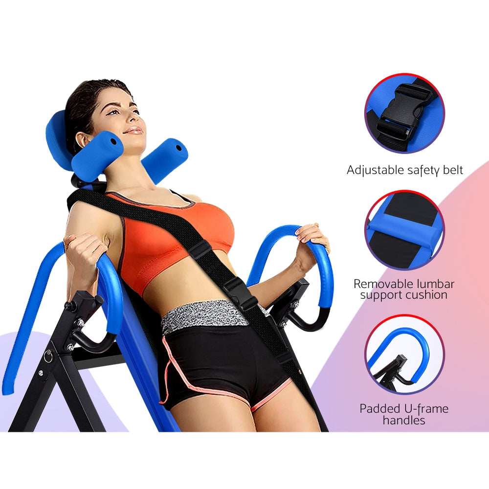 Everfit Gravity Inversion Table Foldable Stretcher - House Things Sports & Fitness > Fitness Accessories