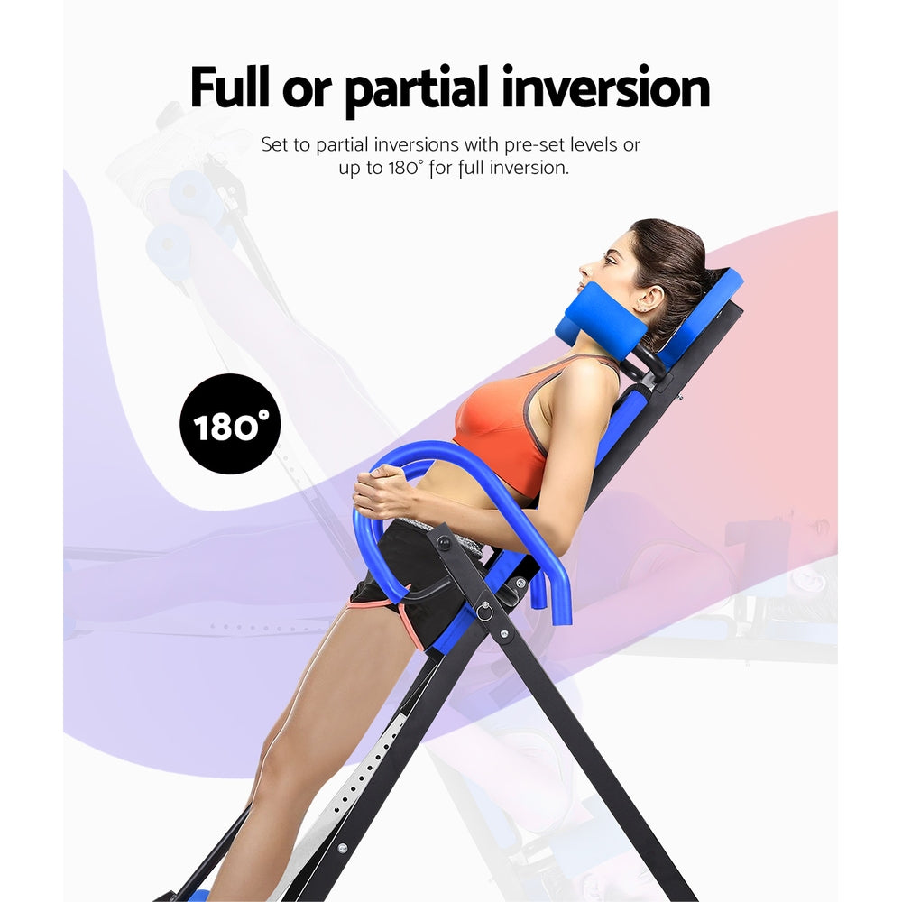 Everfit Gravity Inversion Table Foldable Stretcher - House Things Sports & Fitness > Fitness Accessories