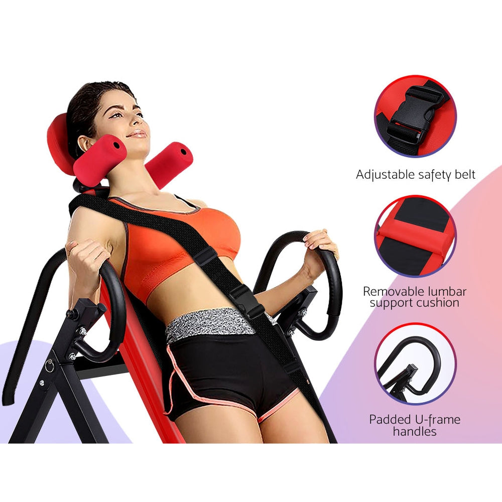 Everfit Inversion Table Gravity Stretcher Inverter Foldable Home Fitness Gym - House Things Sports & Fitness > Fitness Accessories